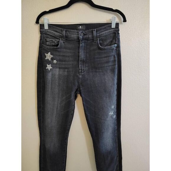 7 for All Mankind | Moore Star Embroidered Skinny Leg Jean | 29 - Picture 4 of 6